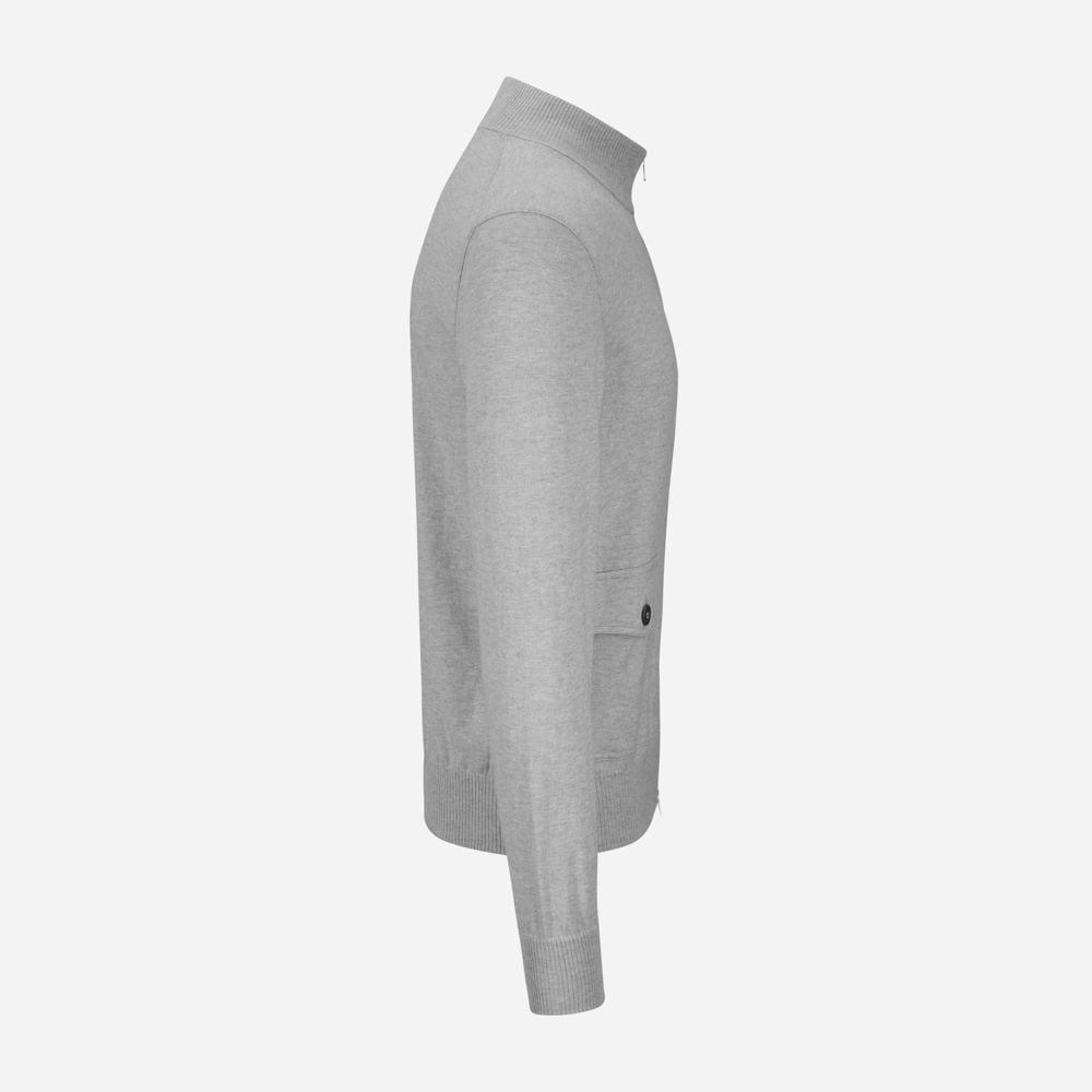 Bomber Jacket Zip Cotton-Cashmere - Ligth Grey