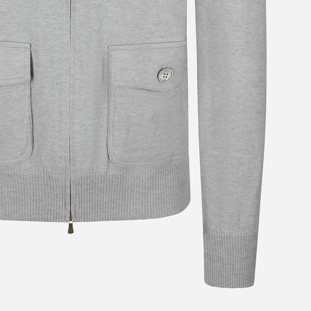 Bomber Jacket Zip Cotton-Cashmere - Ligth Grey