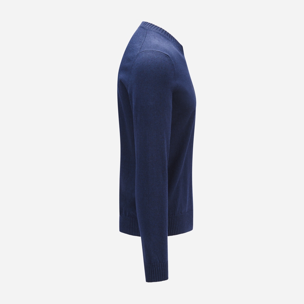 Crew Neck Cotton-Cashmere - Navy