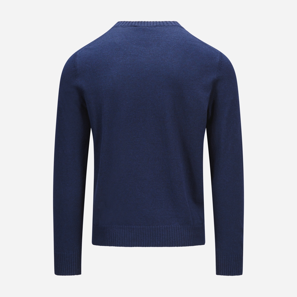 Crew Neck Cotton-Cashmere - Navy