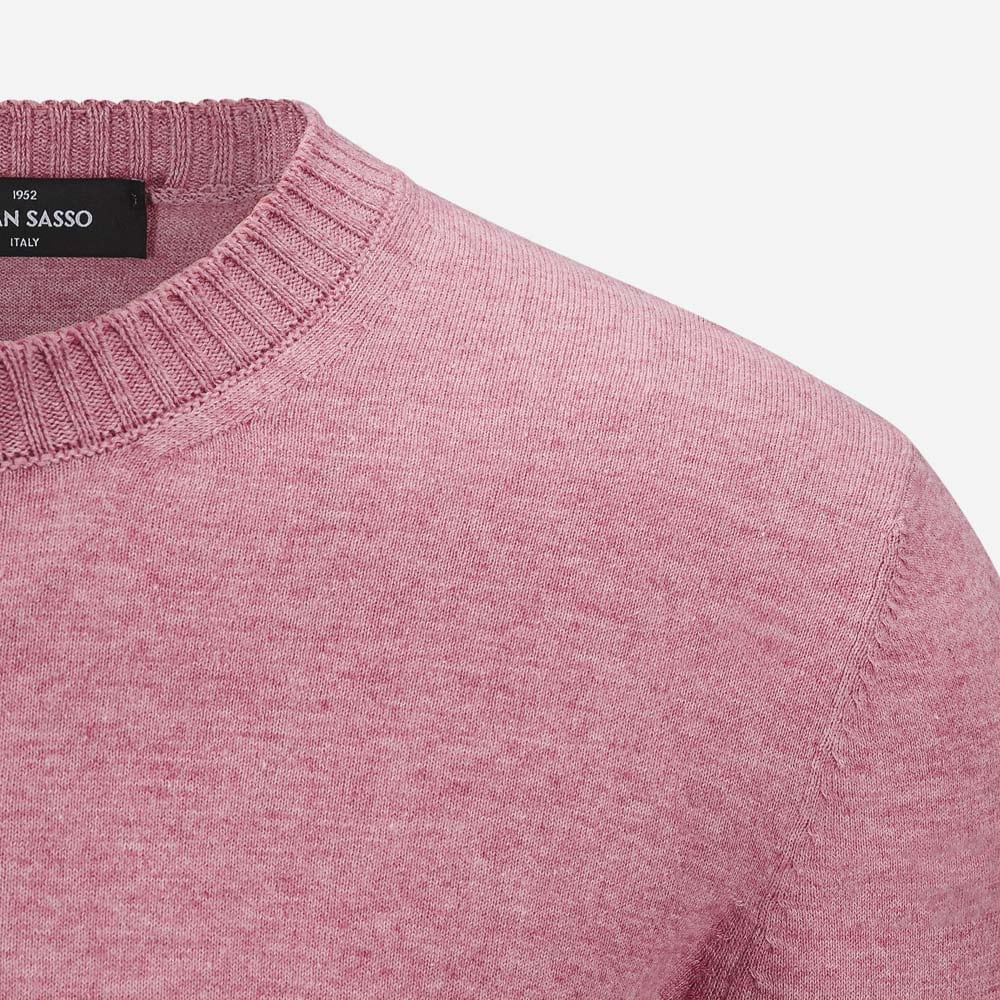 Crew Neck Cotton-Cashmere - Pink
