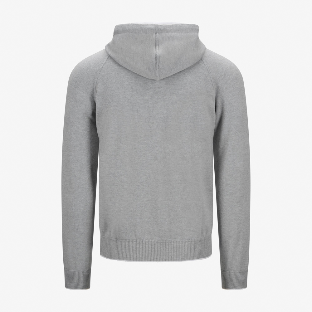 Full Zip Hood Jacket Cotton-Cashmere - Ligth Grey