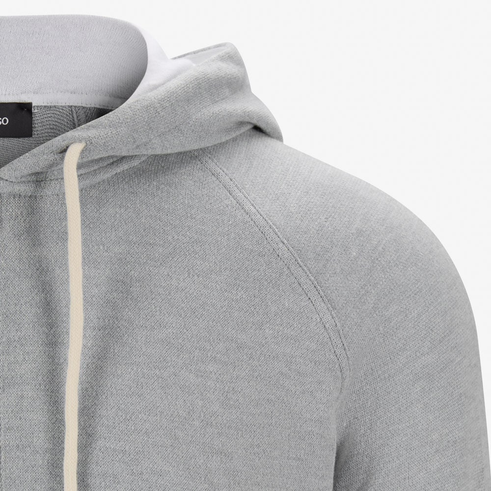 Full Zip Hood Jacket Cotton-Cashmere - Ligth Grey