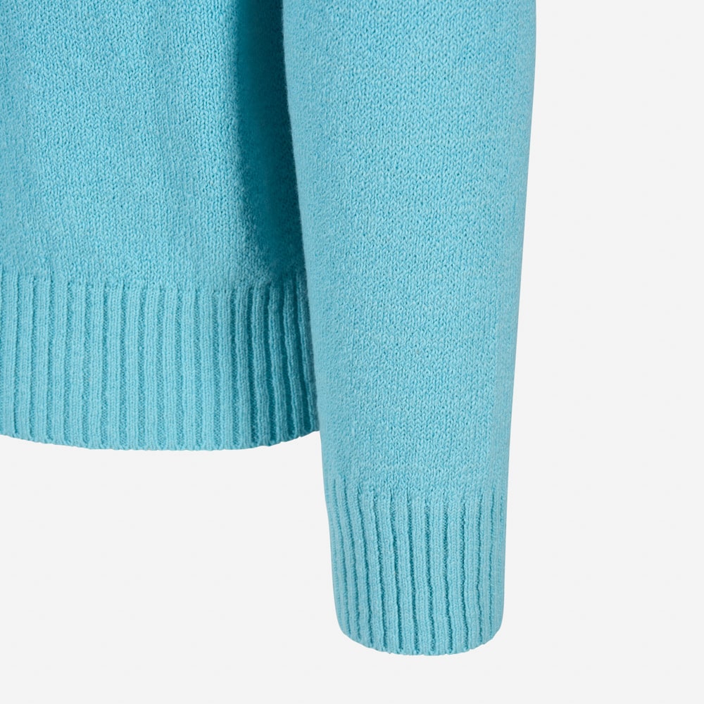 Crew Neck Sweater Boucle - Aqua