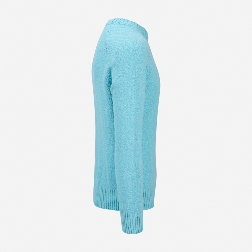 Crew Neck Sweater Boucle - Aqua