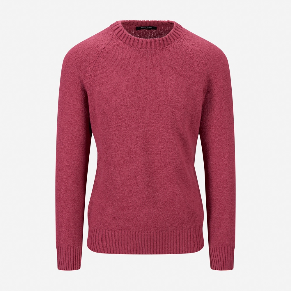 Crew Neck Sweater Boucle - Raspberry