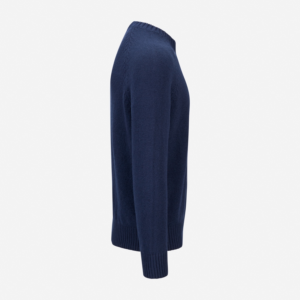 Crew Neck Sweater Boucle - Navy