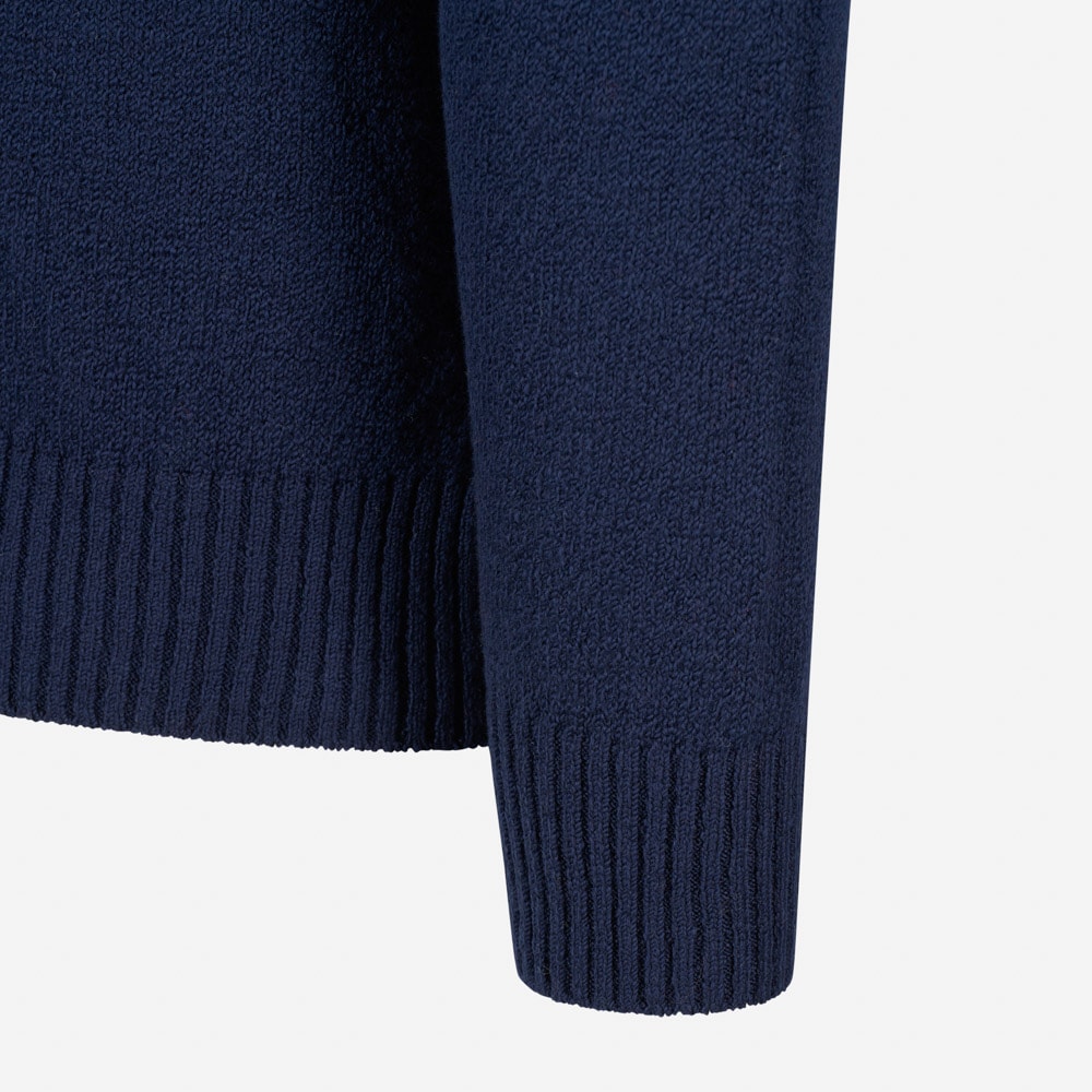 Crew Neck Sweater Boucle - Navy