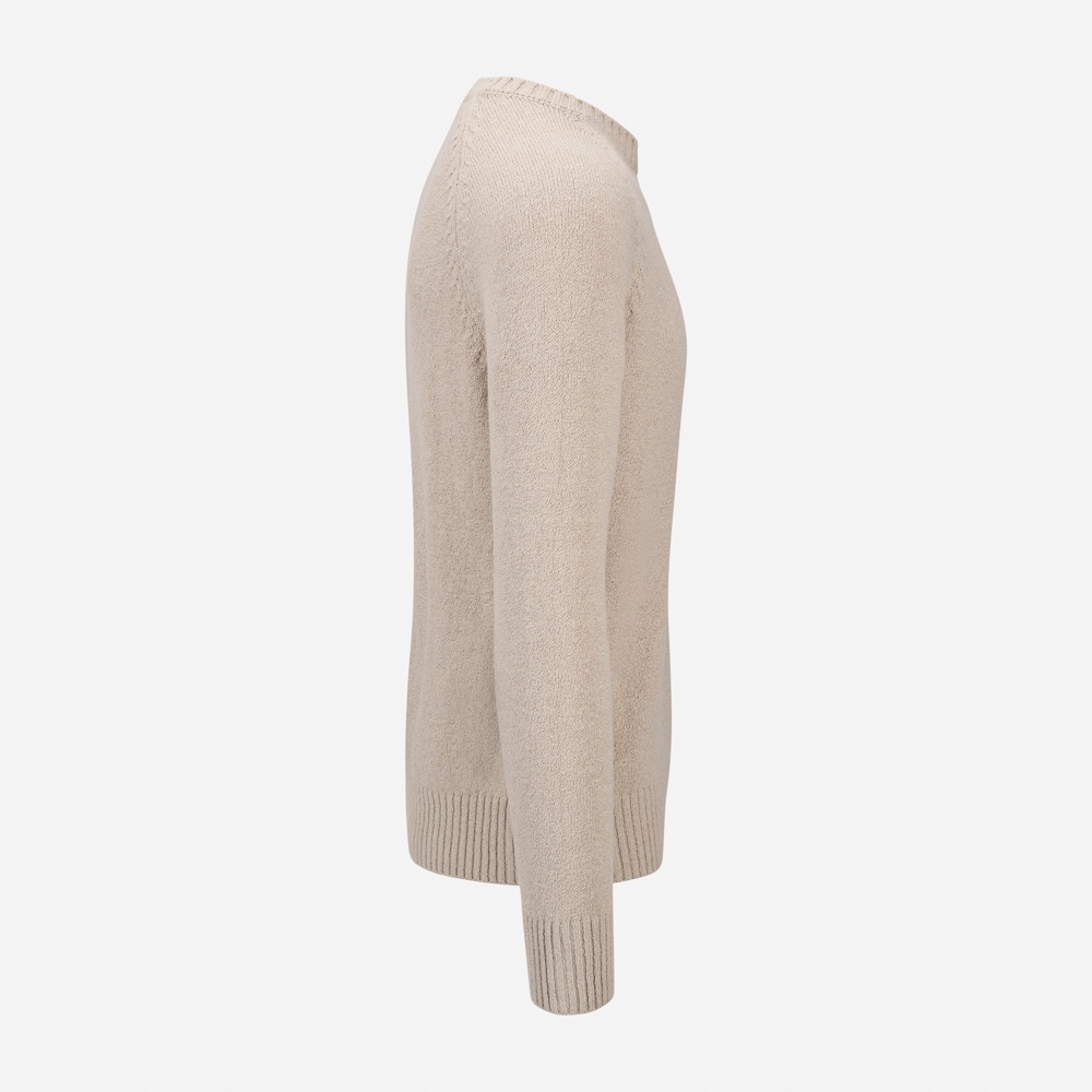 Crew Neck Sweater Boucle - Ligth Beige