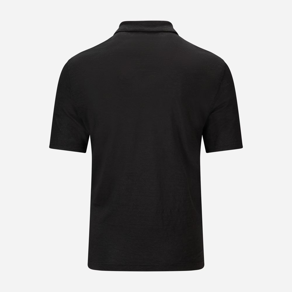 Short Sleeve Linen Piquet - Black