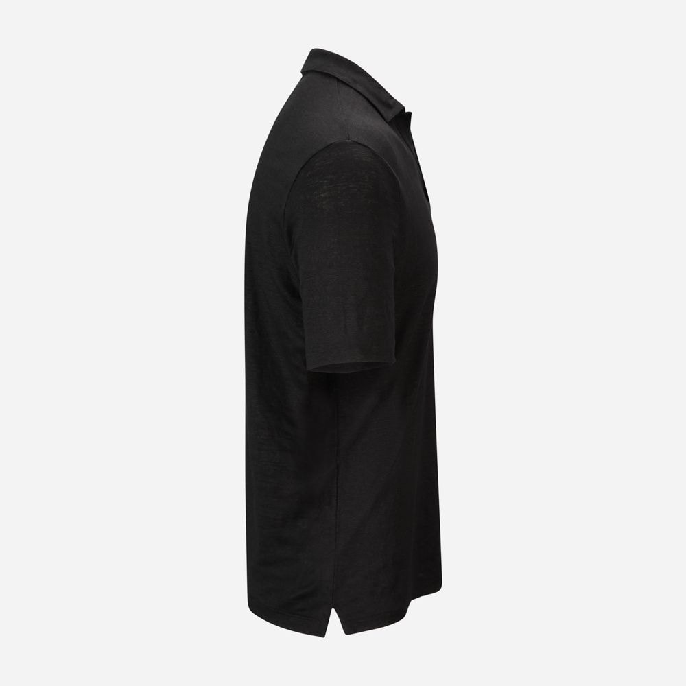 Short Sleeve Linen Piquet - Black