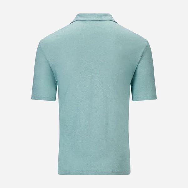 Short Sleeve Linen Piquet - Aqua