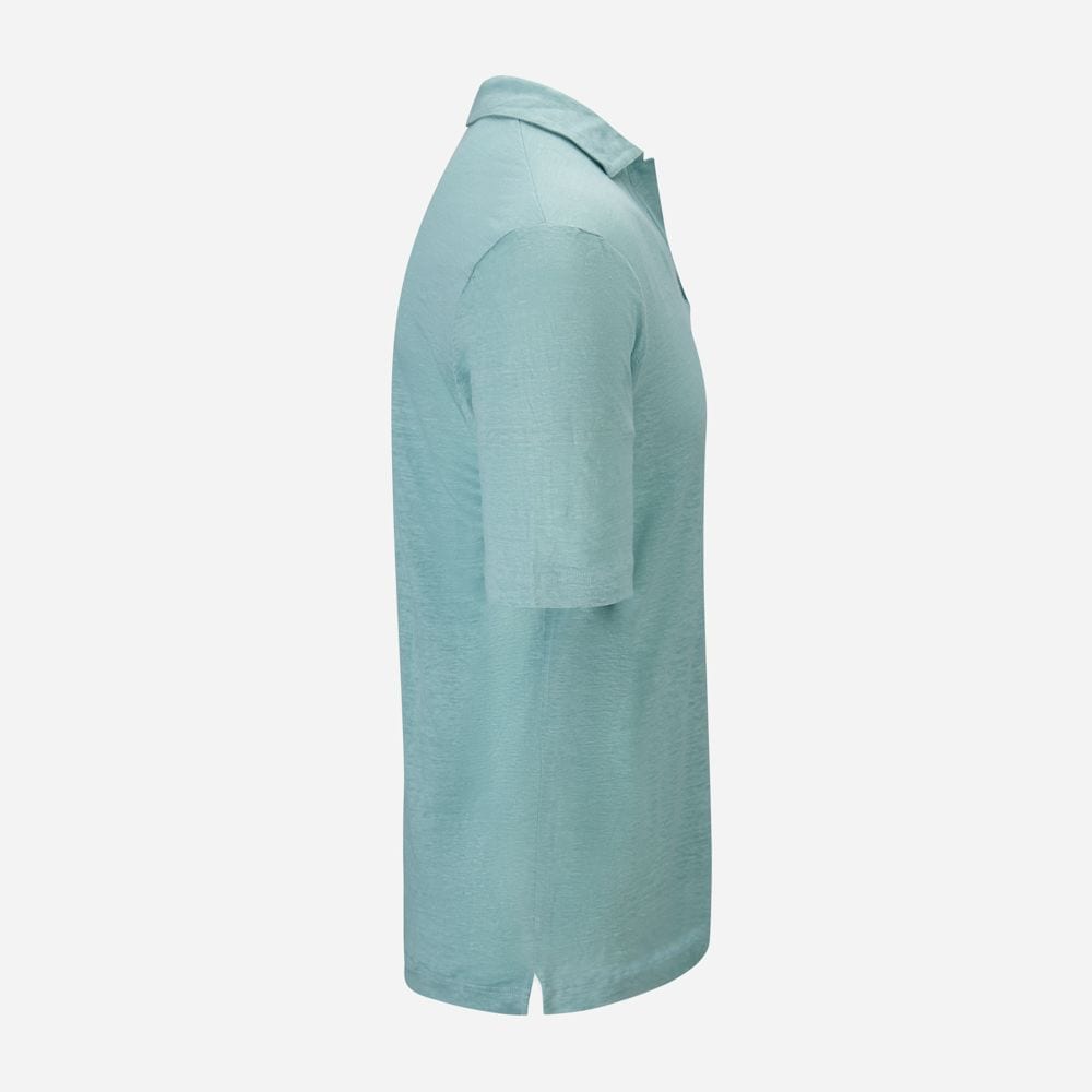 Short Sleeve Linen Piquet - Aqua