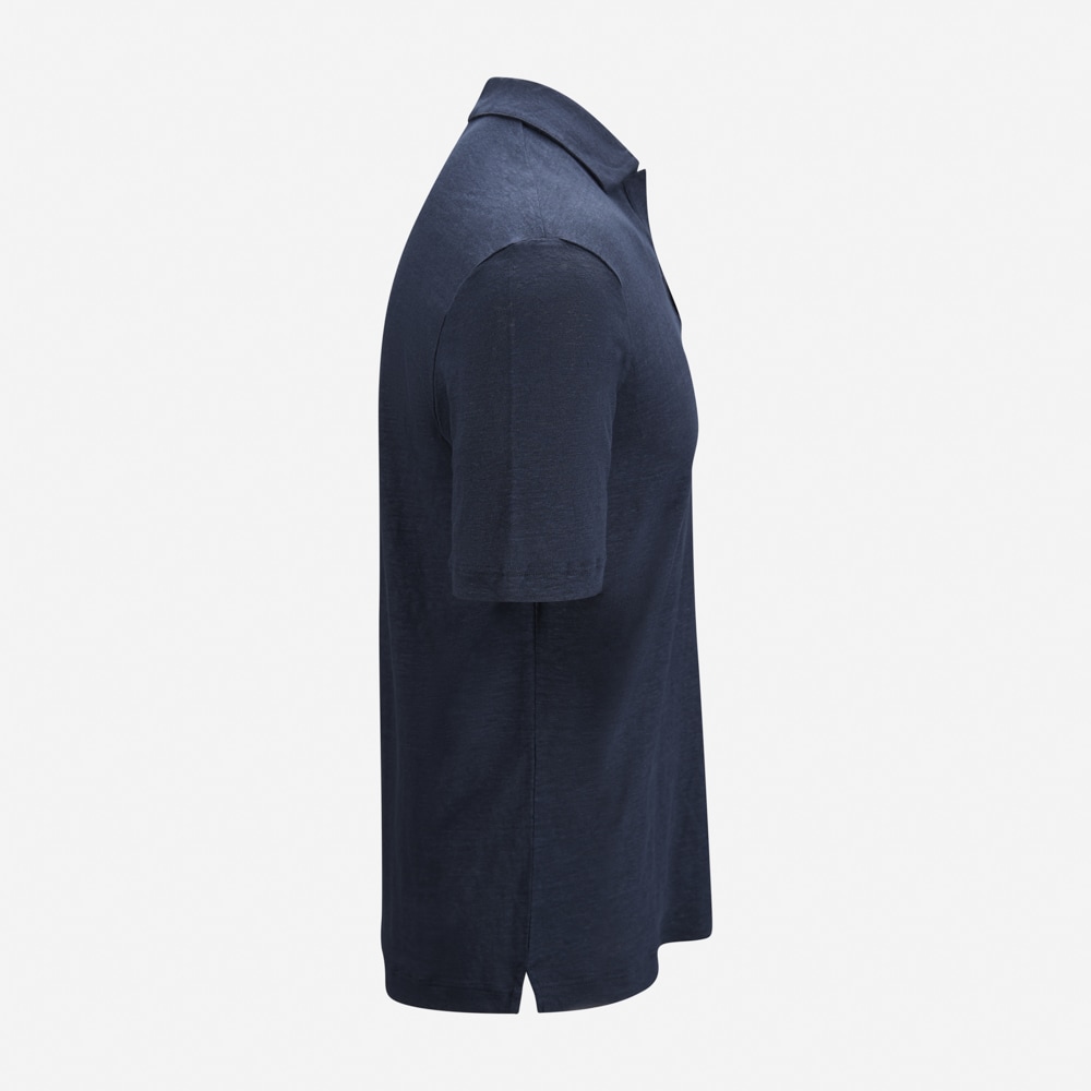 Short Sleeve Linen Piquet - Navy
