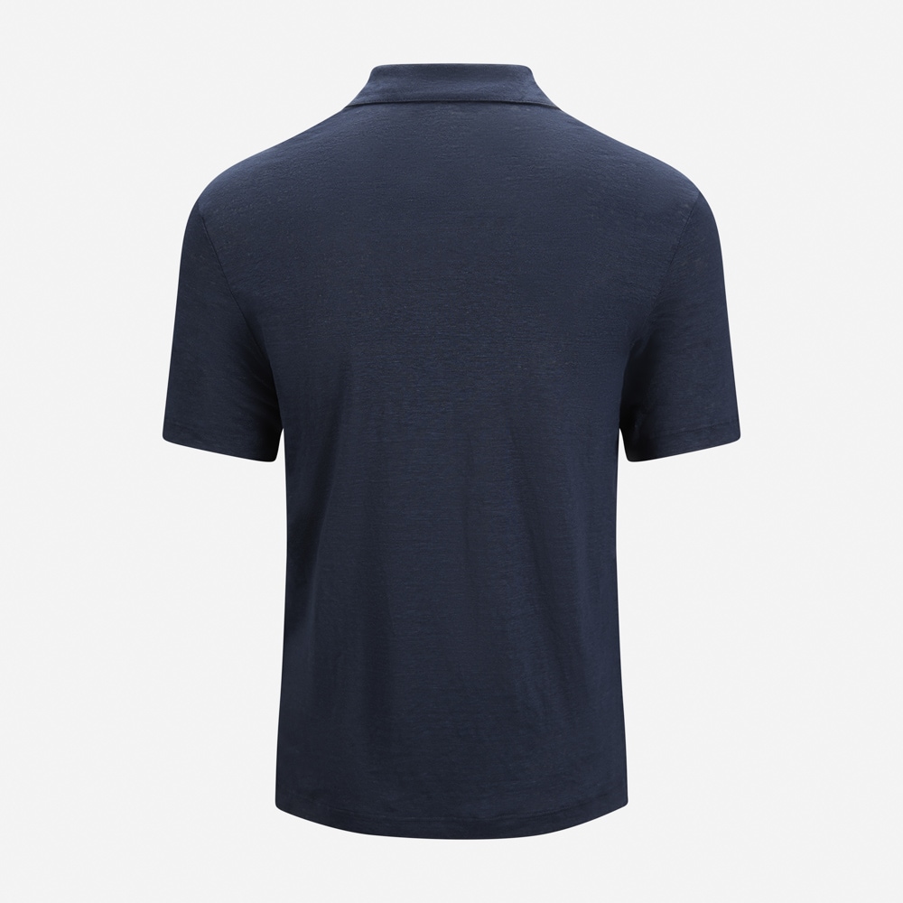 Short Sleeve Linen Piquet - Navy