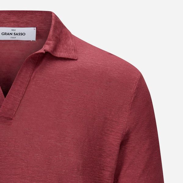 Short Sleeve Linen Piquet - Raspberry