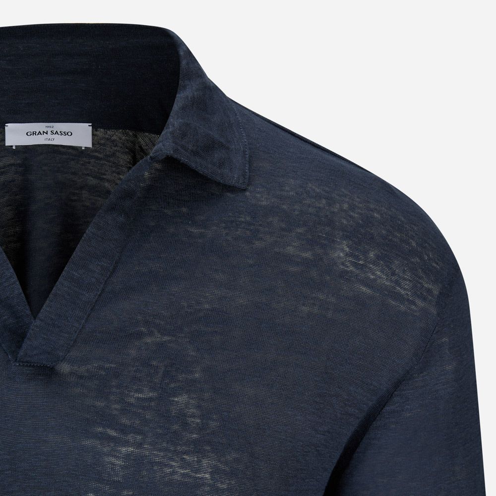 Longsleeve Linen Piquet - Navy