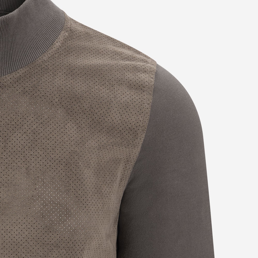 Alcantara-Cotton Jacket - Brown