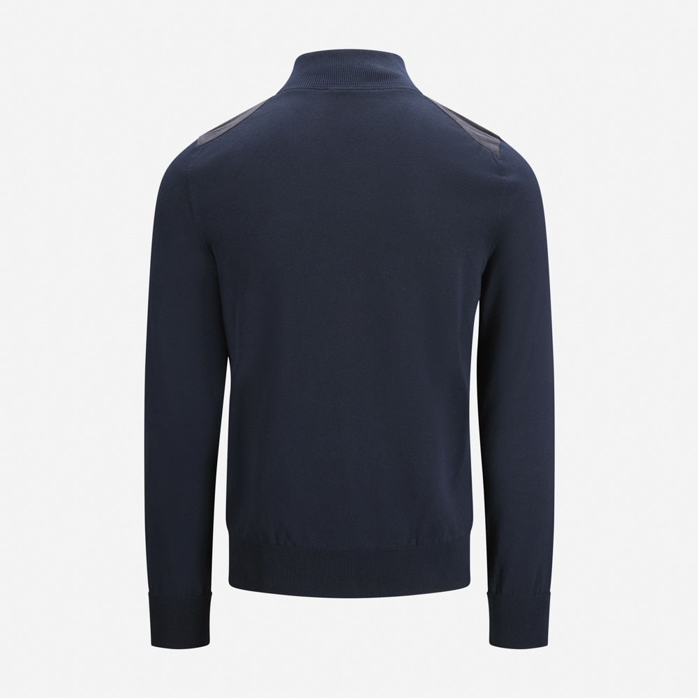 Alcantara-Cotton Jacket - Navy