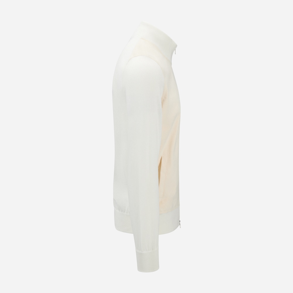 Alcantara-Cotton Jacket - White