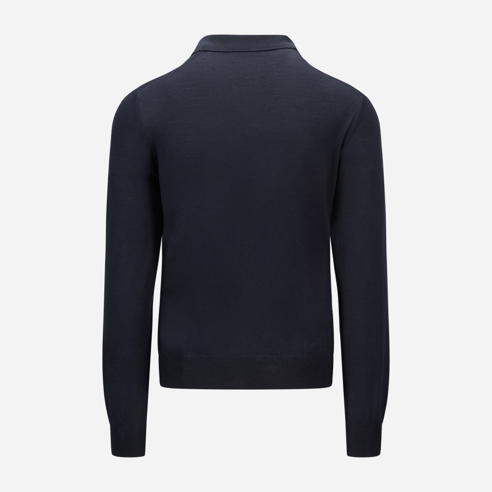 Skipper Collar Wool Sweater - Navy