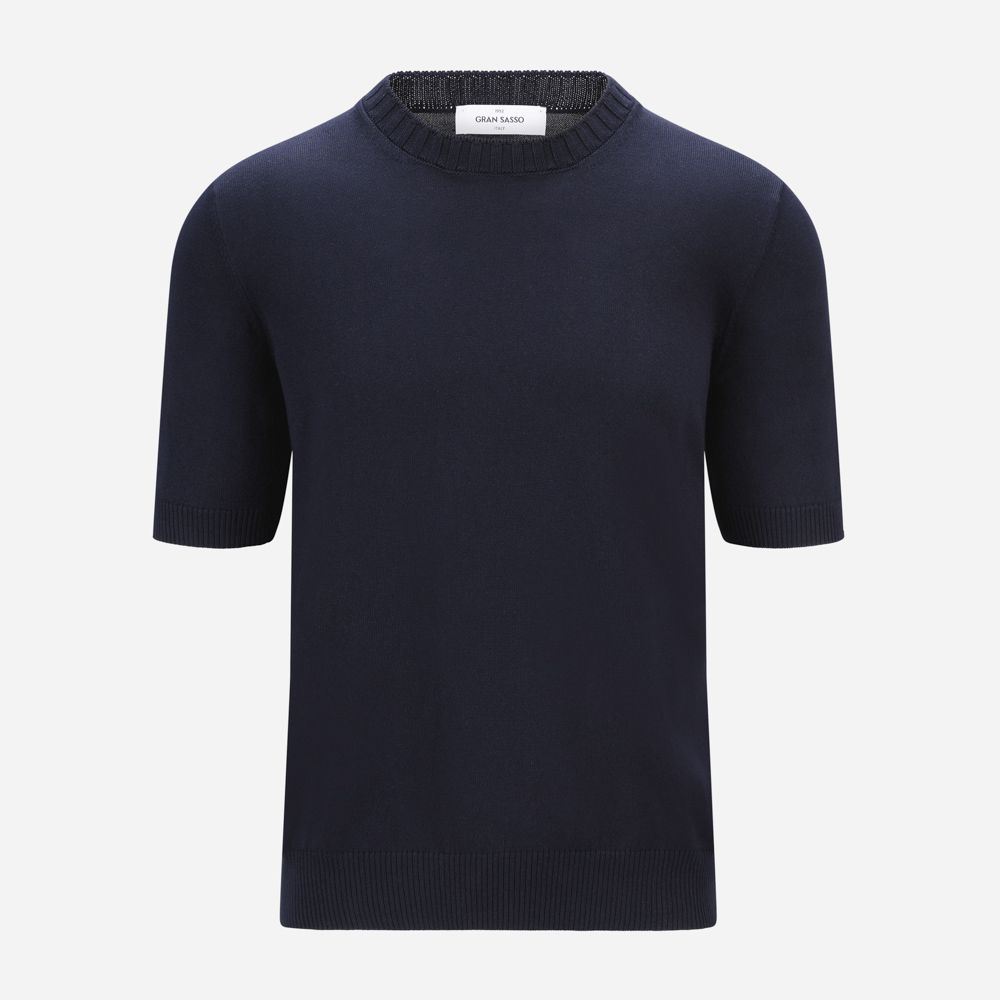 Short Sleeve Sweater - Navy