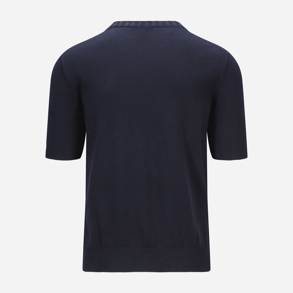 Short Sleeve Sweater - Navy