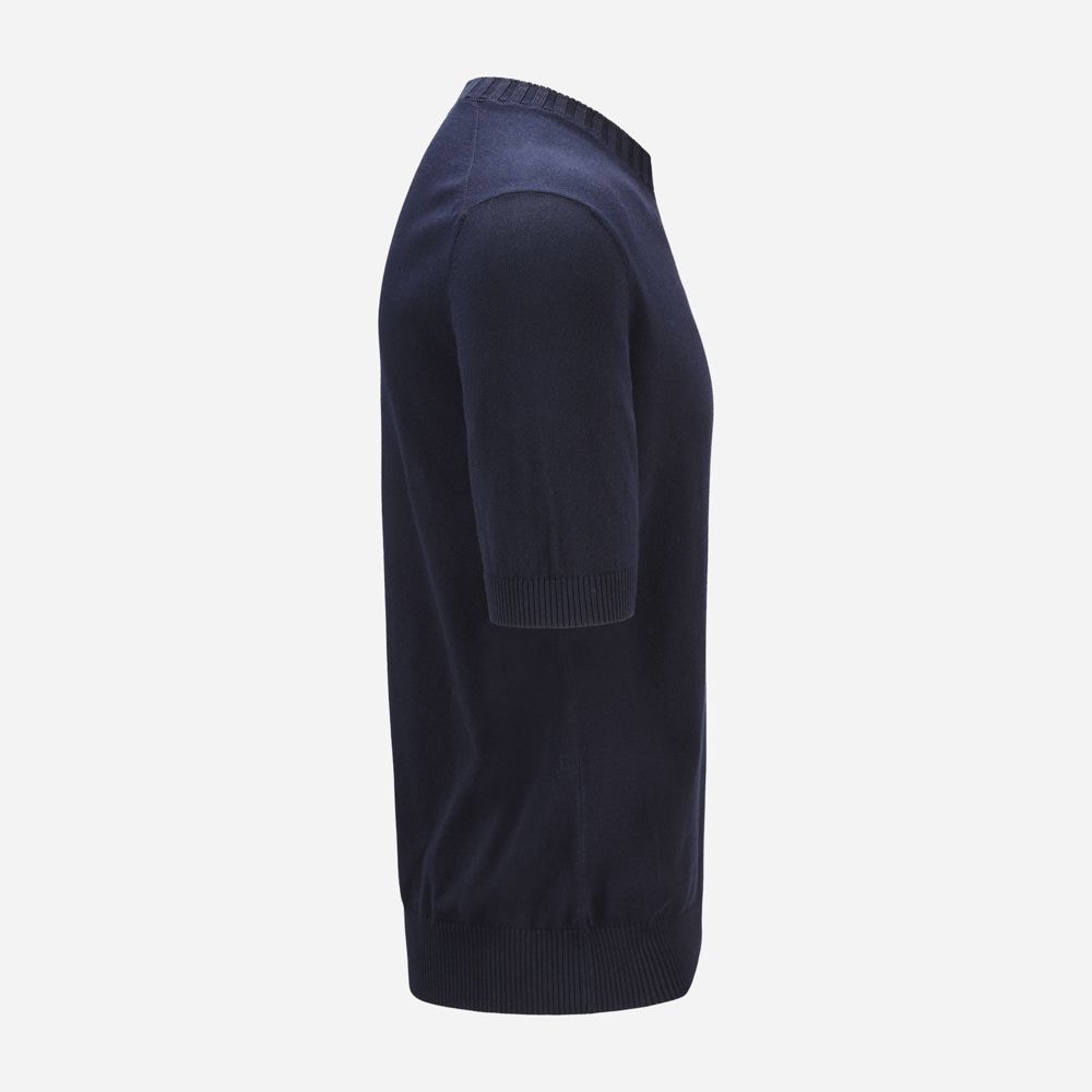 Short Sleeve Sweater - Navy