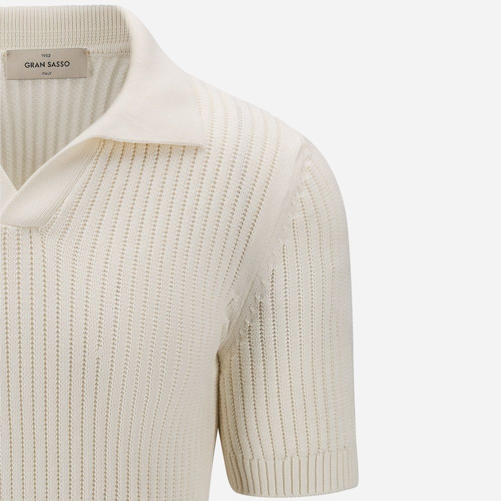 Piquet Skipper Collar Cotton - White