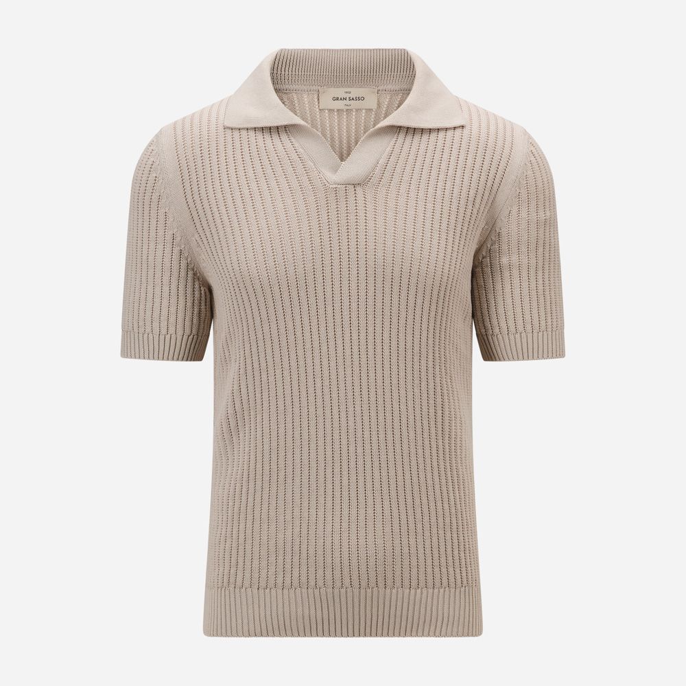 Piquet Skipper Collar Cotton - Beige