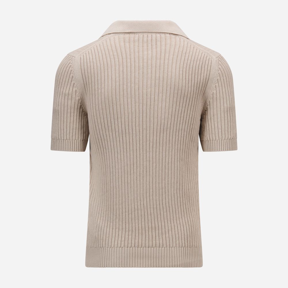 Piquet Skipper Collar Cotton - Beige