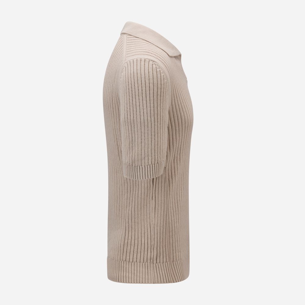 Piquet Skipper Collar Cotton - Beige