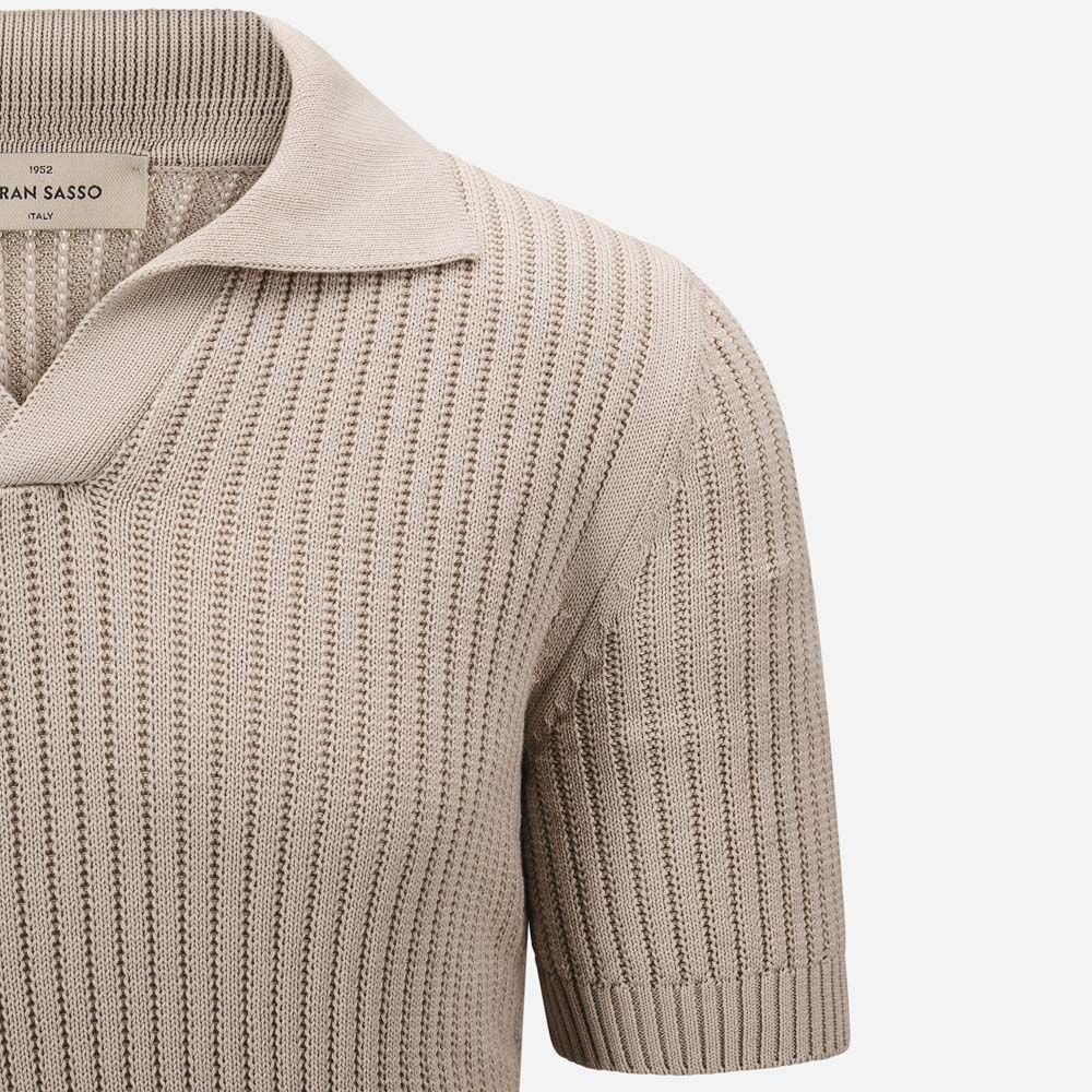 Piquet Skipper Collar Cotton - Beige
