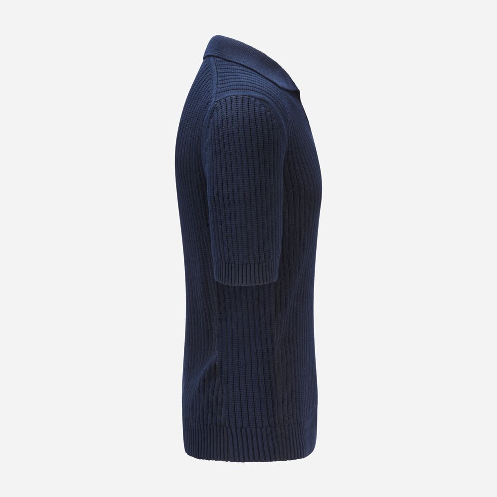 Piquet Skipper Collar Cotton - Navy