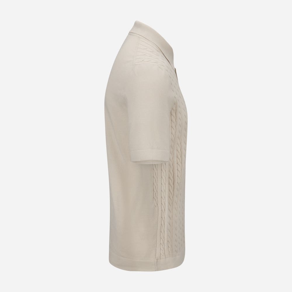Bowling Shirt Cable Cotton - Taupe