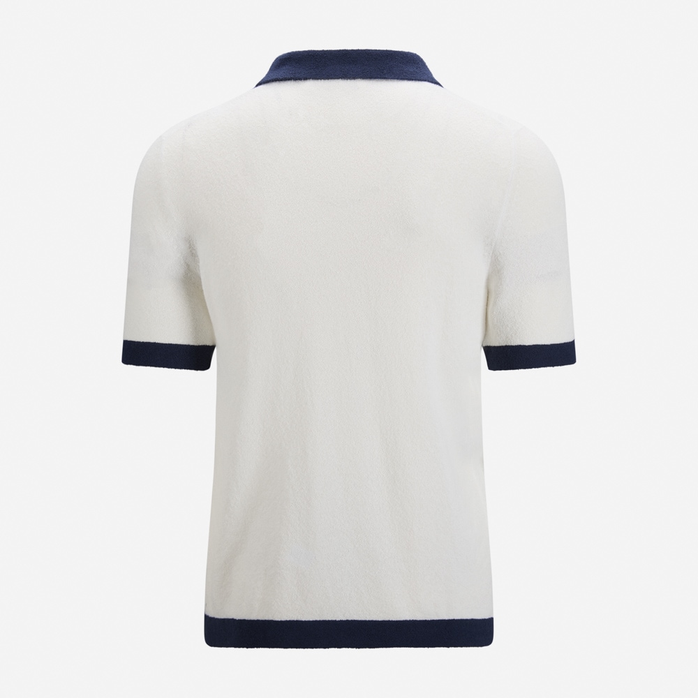 Bowling Shirt Terry - White-Blue