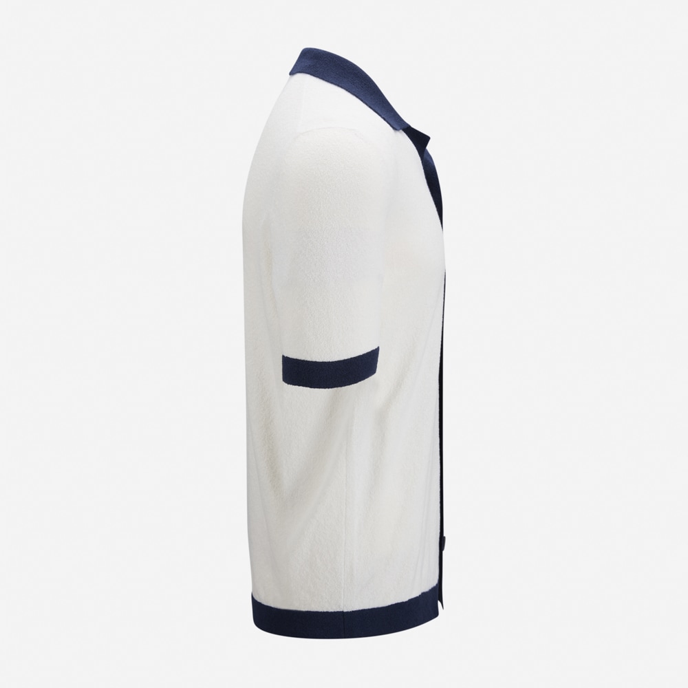 Bowling Shirt Terry - White-Blue