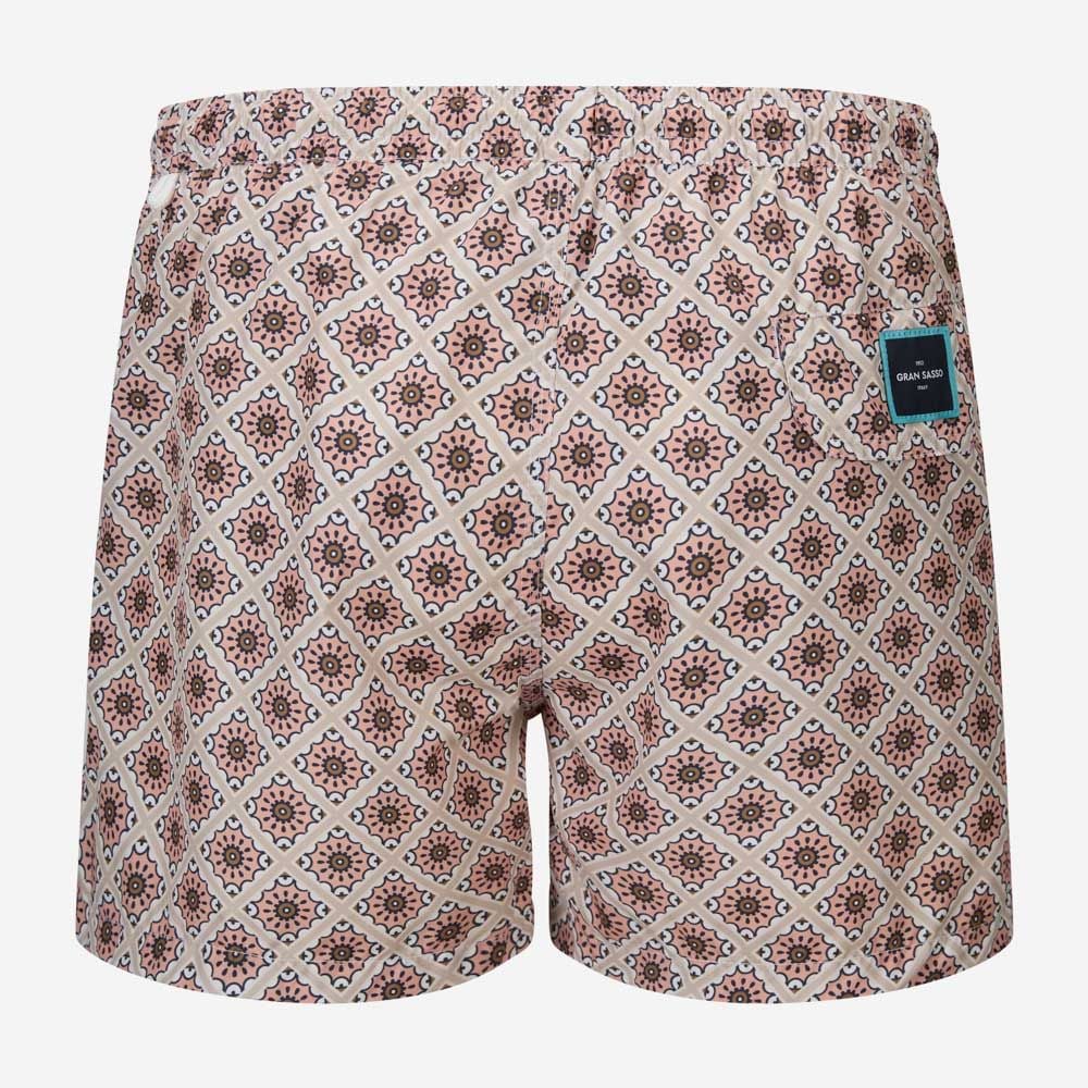 Swim Shorts - Beige-Pink Pattern