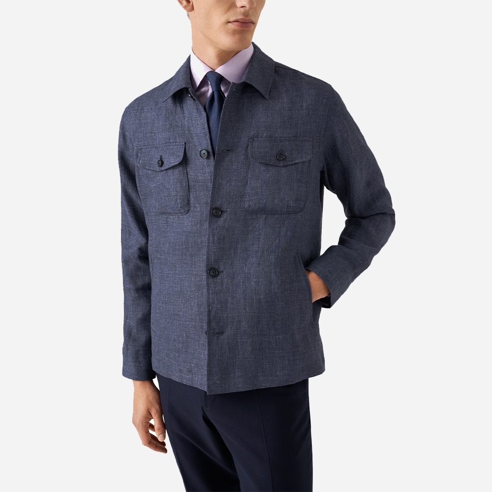Overshirt Linen - Navy-Blue