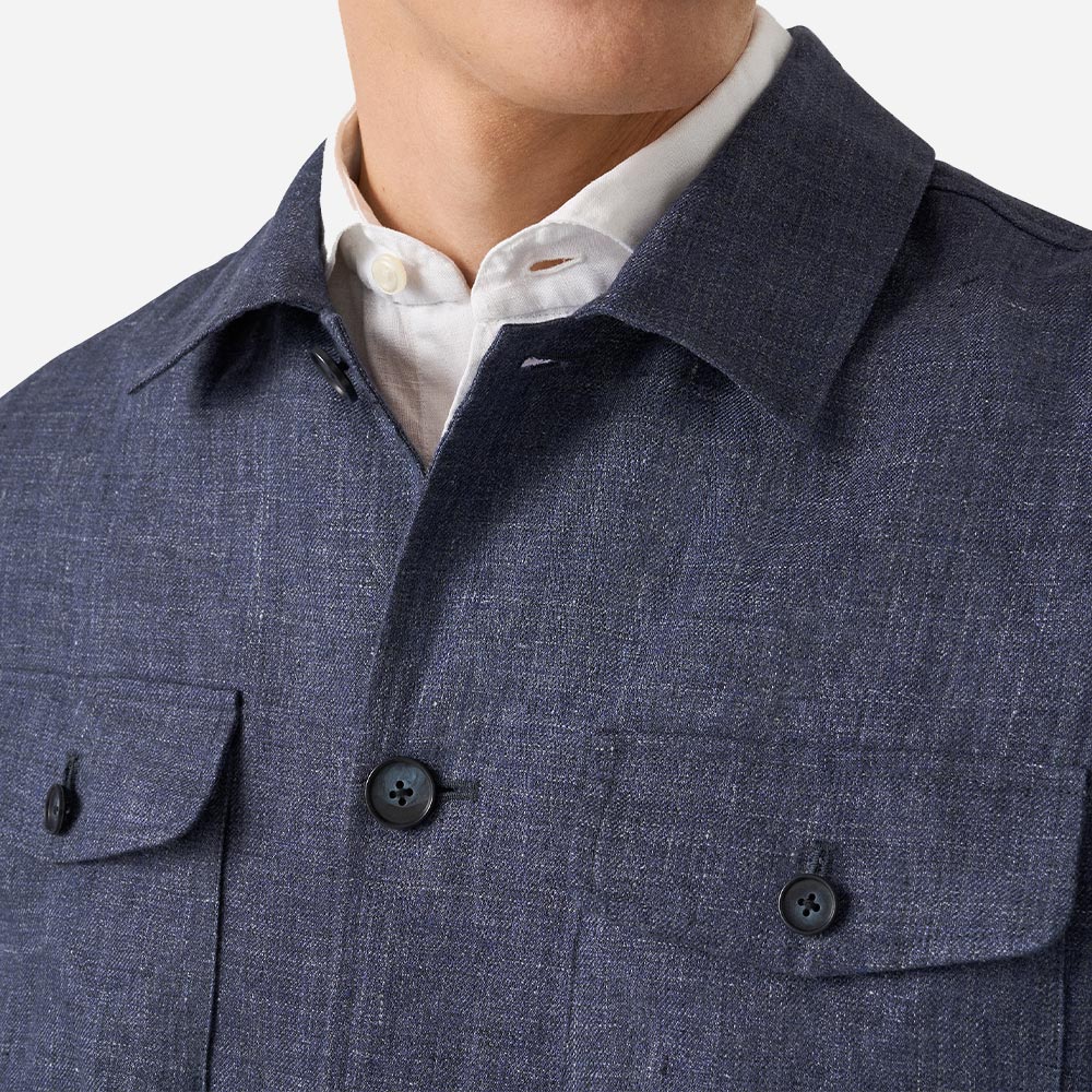 Overshirt Linen - Navy-Blue