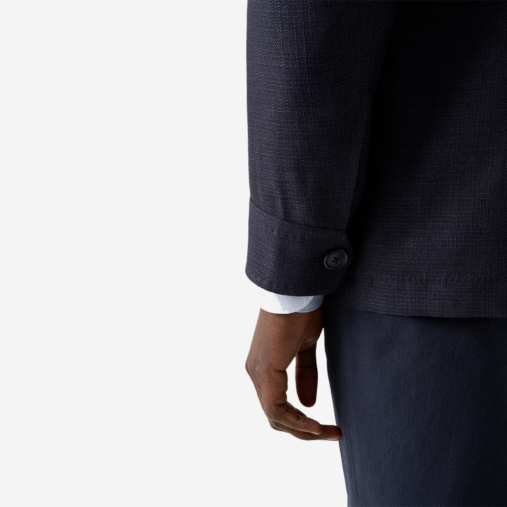 Overshirt Sartorial Wool-Silk-Linen - Navy-Blue