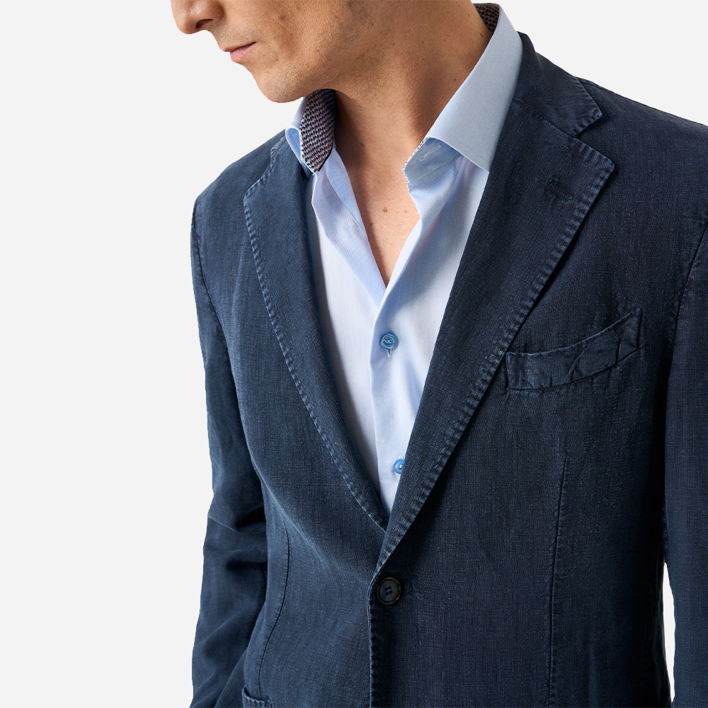 Slim Signature Twill Shirt Contrast - Ligth Blue-Geometric Effect