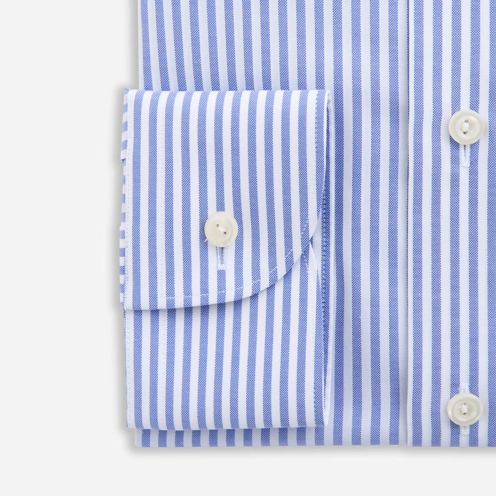 Contemporary Signature Oxford Shirt - Mid Blue Striped