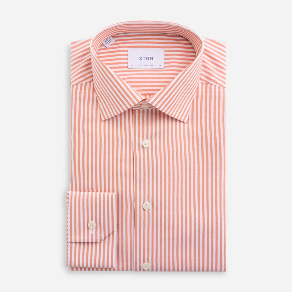 Contemporary Signature Oxford Shirt - Orange Striped