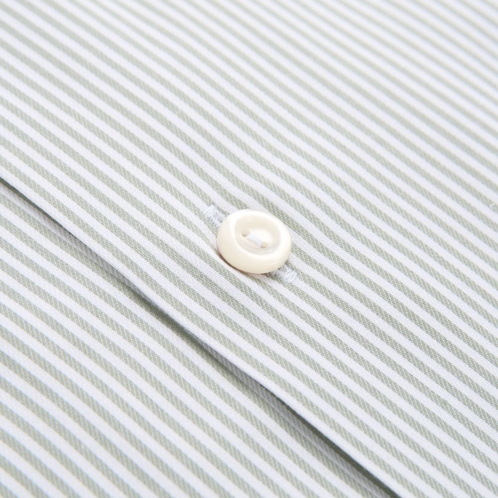 Slim Cotton-Tencel Shirt - Ligth Green Bengal Striped