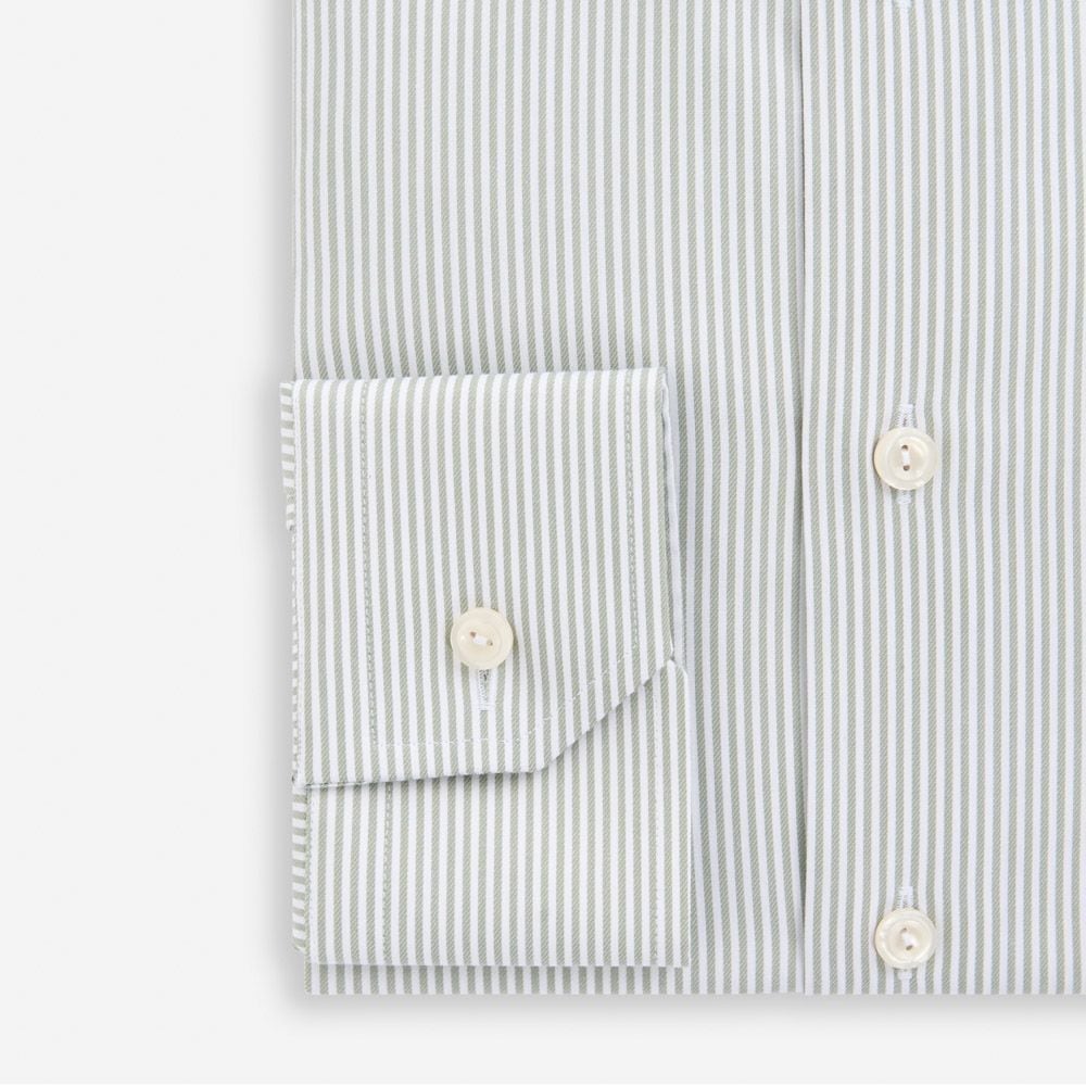 Slim Cotton-Tencel Shirt - Ligth Green Bengal Striped