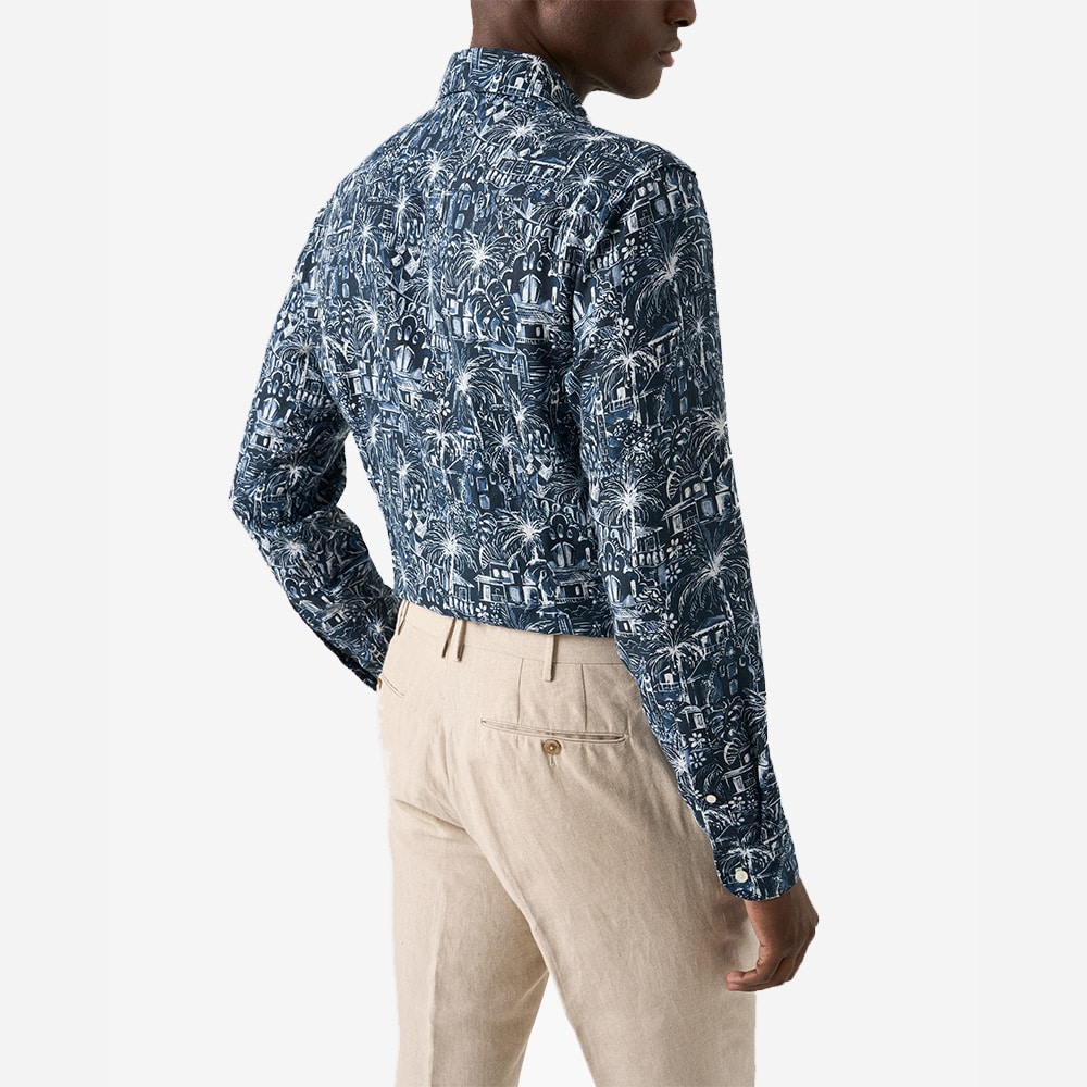 Slim Gaudi Garden Print Shirt - Dark Blue Multi