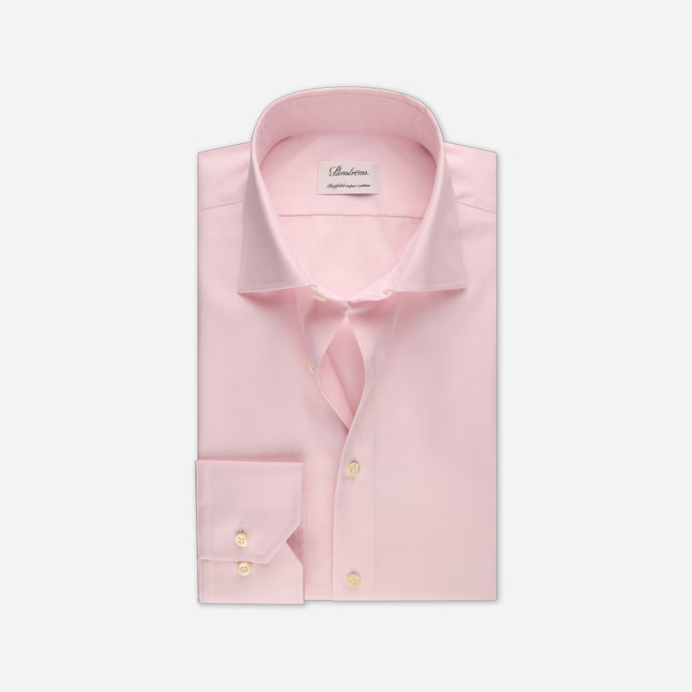 Fitted Body Shirt - Light Pink Check