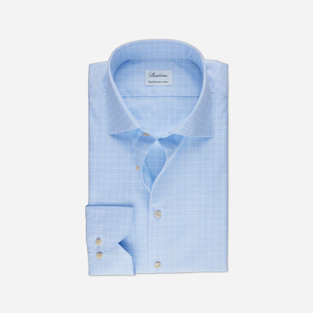 Fitted Body Shirt - Blue Check