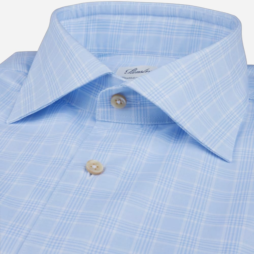 Fitted Body Shirt - Blue Check